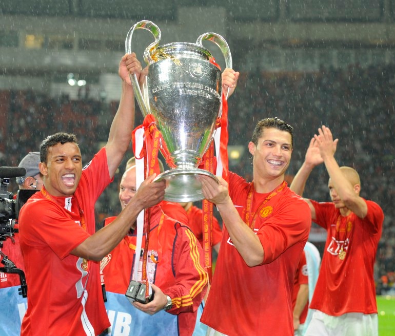 CHELSEA VS MANCHESTER UTD.
CHAMPIONS LEAGUE FINAL.
PIC RICHARD PELHAM.             21.05.08.
NANI AND CRISTIANO RONALDO.EUROPEAN CHAMPIONS LEAGUE FINAL. MANCHESTER UNITED V CHELSEA, MOSCOW 21/05/2008. PICTURES BY RICHARD PELHAM.