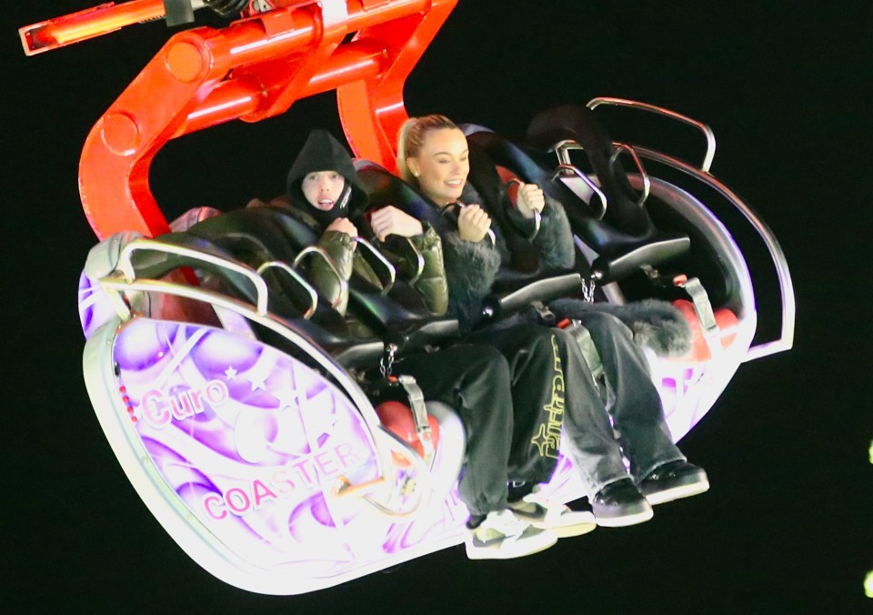 Palmer and Connie were all smiles as they enjoyed the thrilling rides