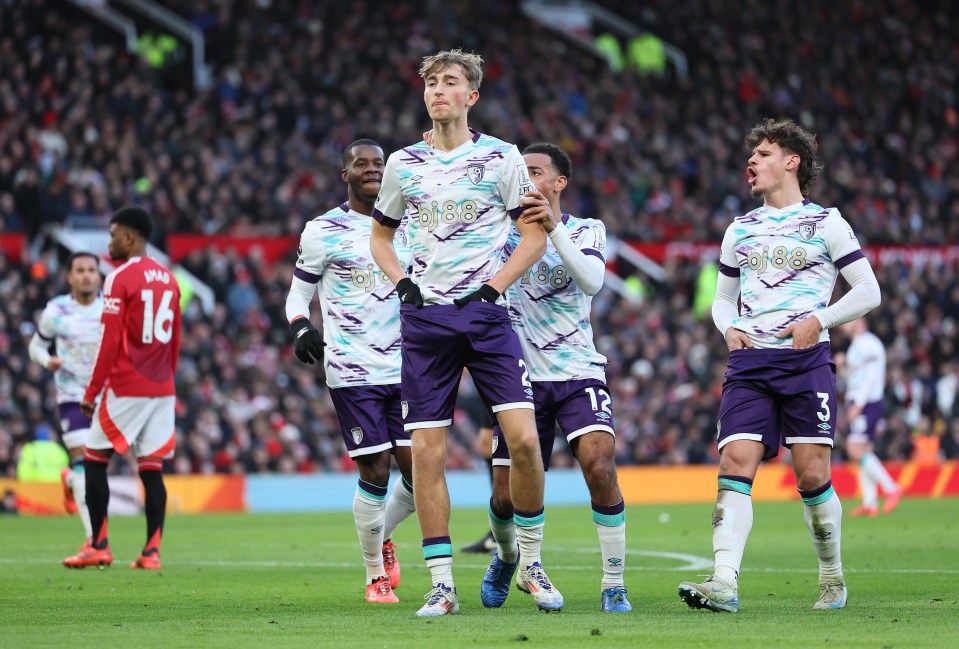 AFC Bournemouth players celebrating a goal.