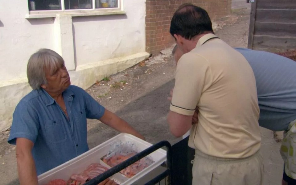 Dick Powell at a meat stall in Gavin & Stacey.