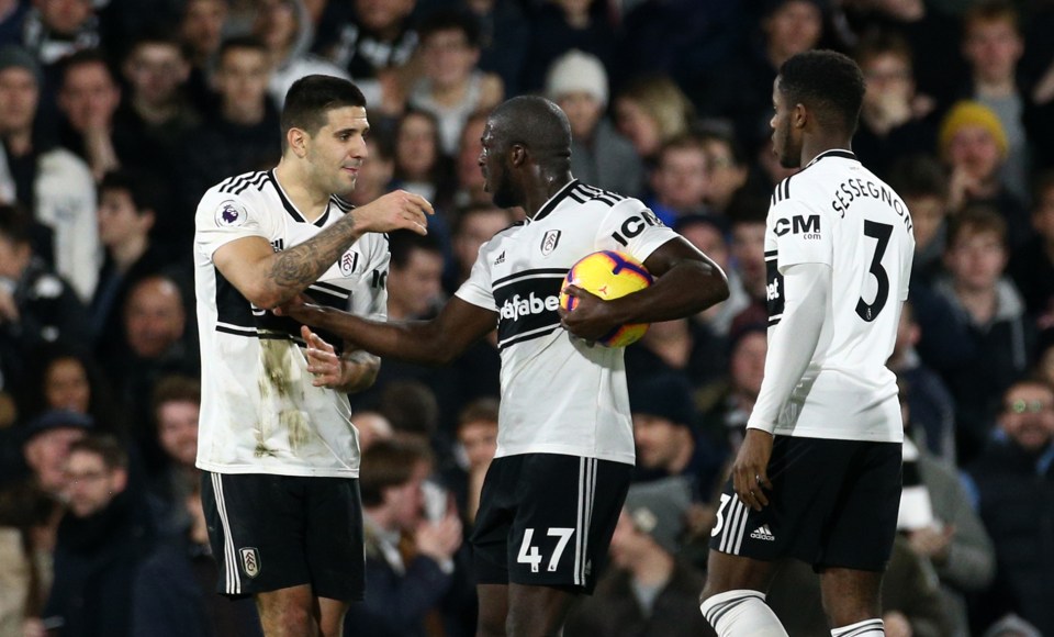 Fulham’s Aboubakar Kamara and Aleksandar Mitrovic's argument began over a squabble over a penalty