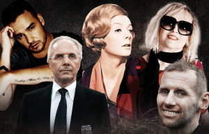 L-R Liam Payne, Sven-Göran Eriksson, Dame Maggie Smith, Annie Nightingale and Rob Burrow