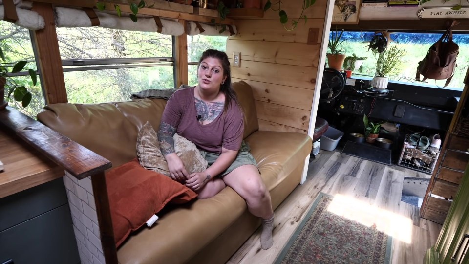 Jen and her family live in a converted school bus