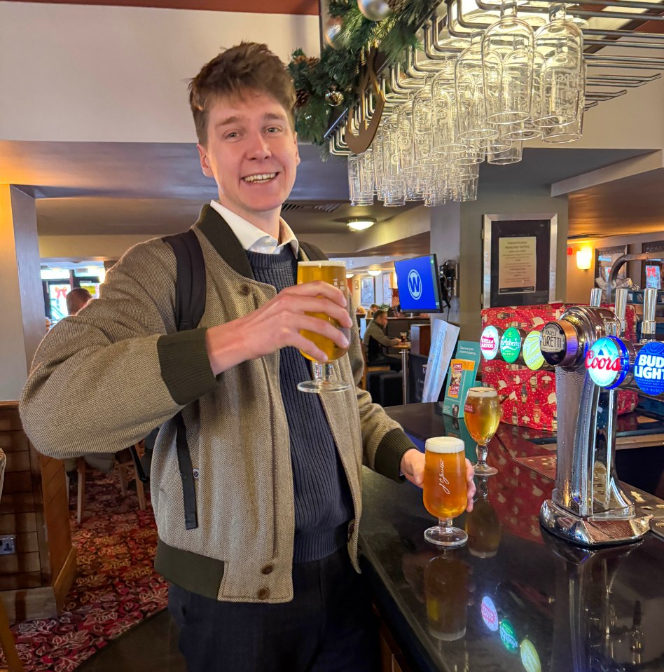 Sun reporter Christophe ordering a drink at the bar