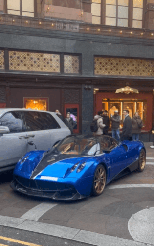 The Pagani supercar was illegally left on the busy road