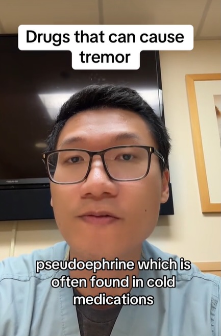 Dr Baibing Chen discusses all the other drugs that can trigger tremors on a video shared on TikTok