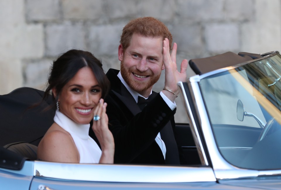 Meghan paid tribute to Diana on her wedding day wearing her aquamarine ring to the reception