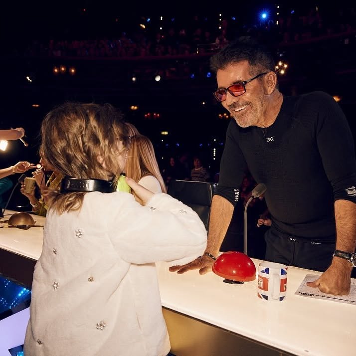 Dulcie meeting Simon during her trip to Britain's Got Talent