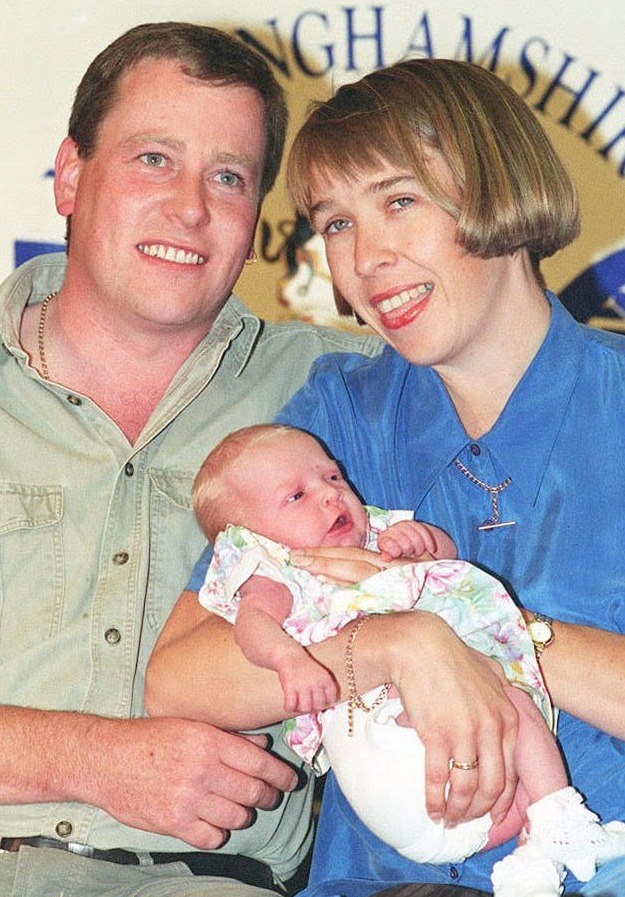 Baby Abbie Humphries, after being reunited with her parents Karen and Roger in 1994