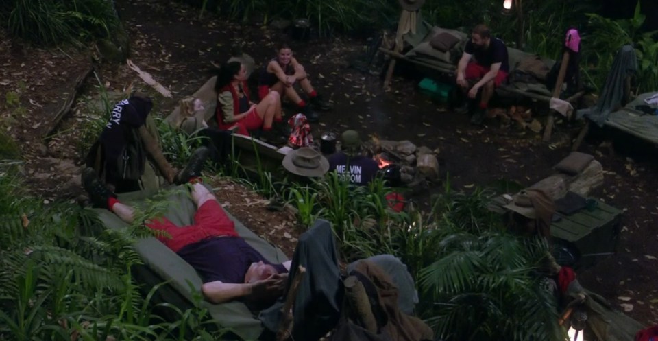 The show's campmates were each sharing their holiday stories