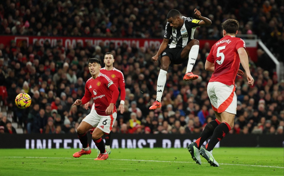 Alexander Isak of Newcastle United scores a goal.