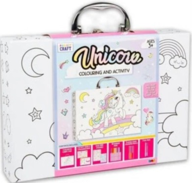 Keep kids entertained on long car journeys with a Unicorn Activity Case from The Works