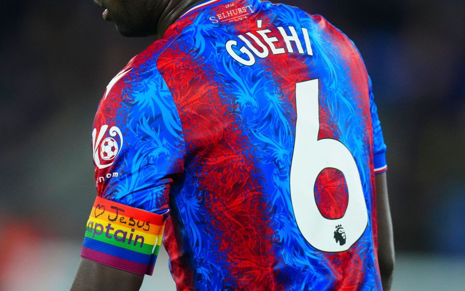 Crystal Palace captain Marc Guehi wrote 'I love Jesus' on his rainbow armband