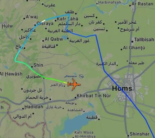 The plane possibly carrying Assad disappeared from radar early on Saturday morning