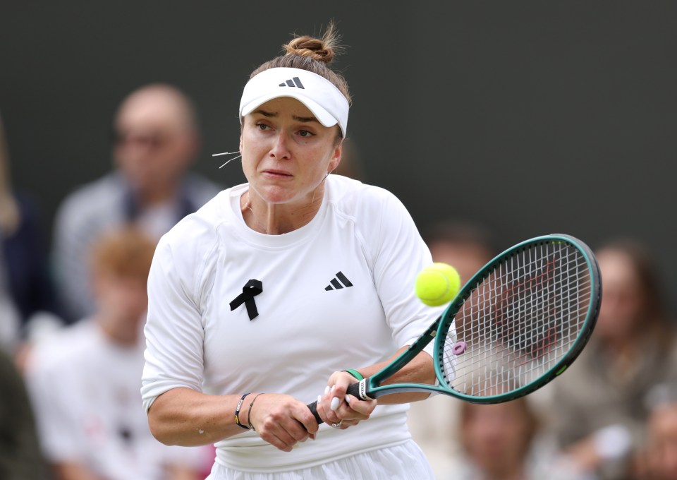 Svitolina wore a black ribbon on her kit during the Wimbledon fourth round this year