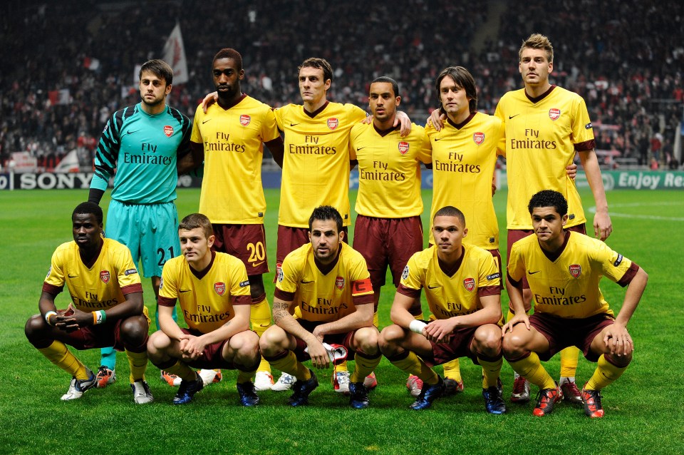 Dad Emmanuel Eboue, bottom left, was with Arsenal for seven years