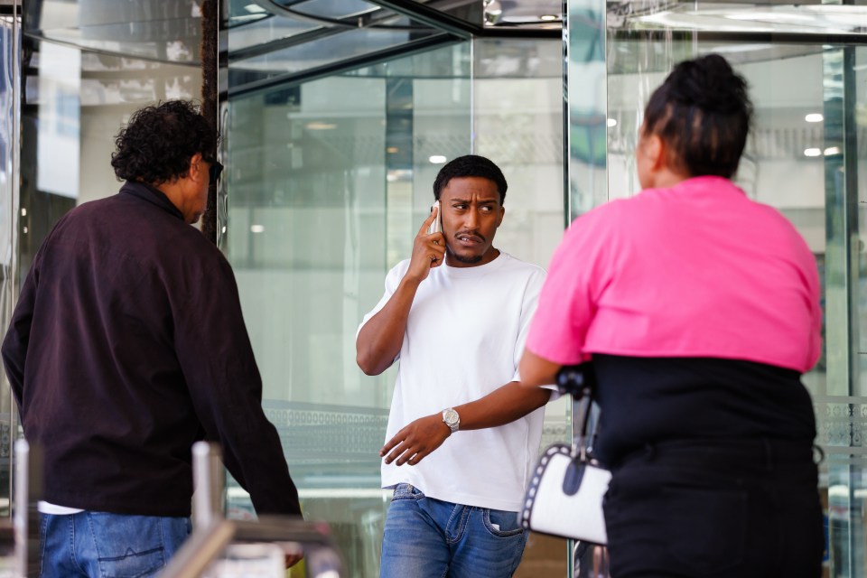 On his way out of Perth Magistrates Court Filly appeared to be speaking on the phone