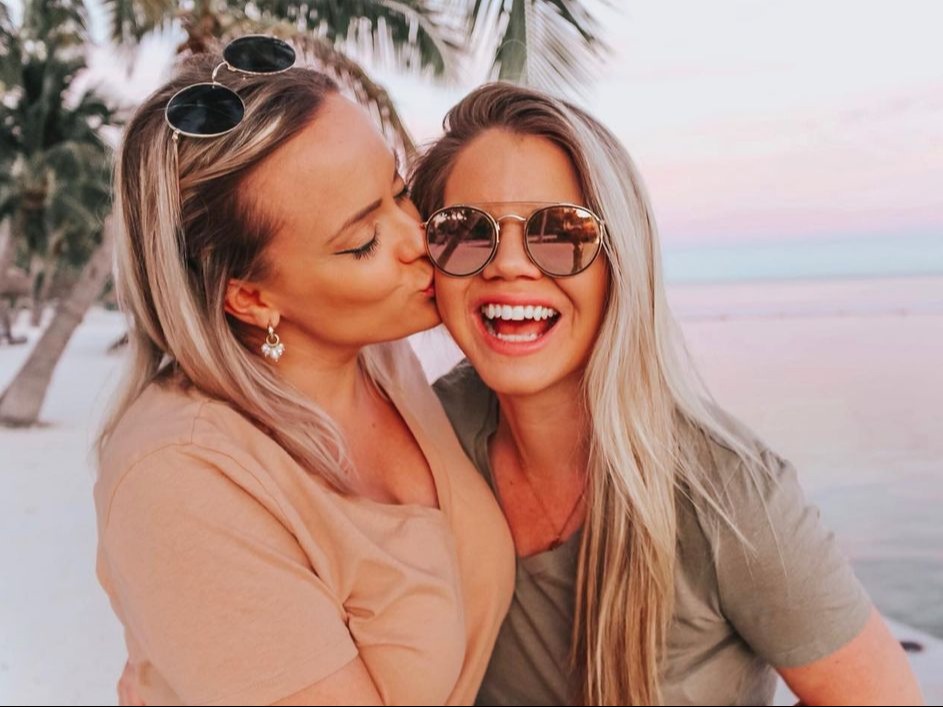 Megan (left) and Whitney Bacon-Evans have been in a relationship for 16 years