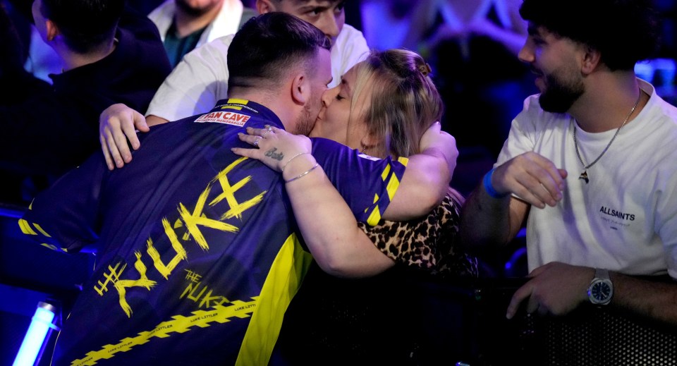 He kissed his mum before making his way on stage for the match