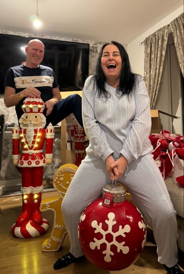 Tracey and husband Mark see Christmas as a competition for the biggest decorations