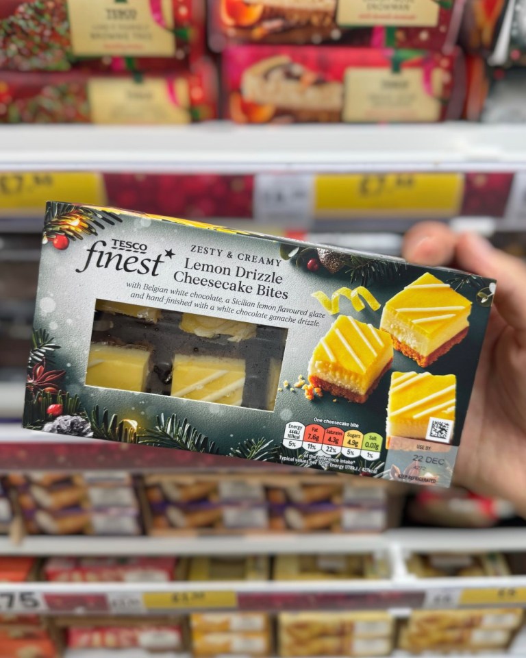 Tesco Finest Lemon Drizzle Cheesecake Bites.