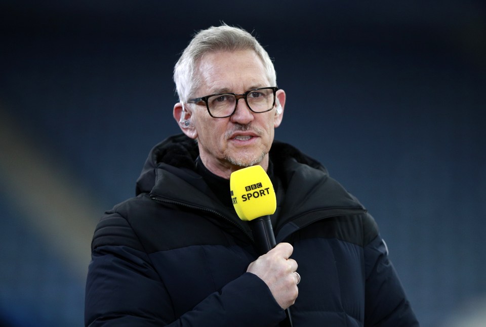 Gary Lineker holding a BBC Sport microphone.