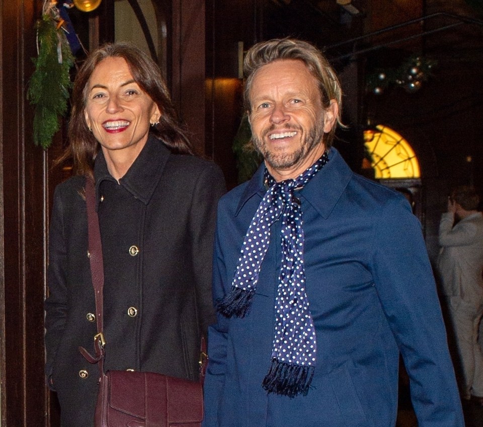 Davina McCall and boyfriend Michael Douglas, on a night out for the first time since her brain surgery