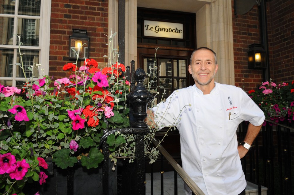 Michel outside his two Michelin-starred restaurant La Gavroche