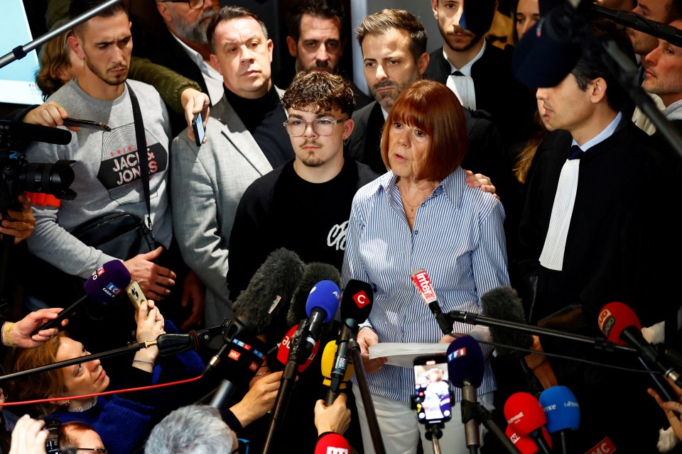 Gisèle Pelicot speaks to press after the sentencing hearing in court on Thursday