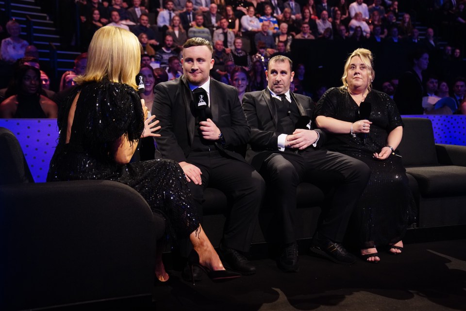 Littler is joined by his parents Anthony and Lisa as he chats with Gabby Logan on SPOTY on Tuesday night