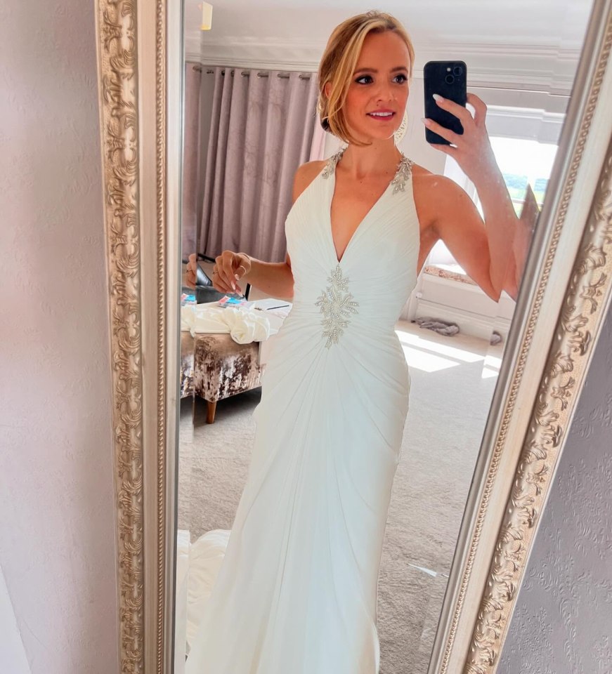 The star revealed her wedding dress for the finale was sourced 'in secret' as she 'hid' to avoid the storyline being leaked