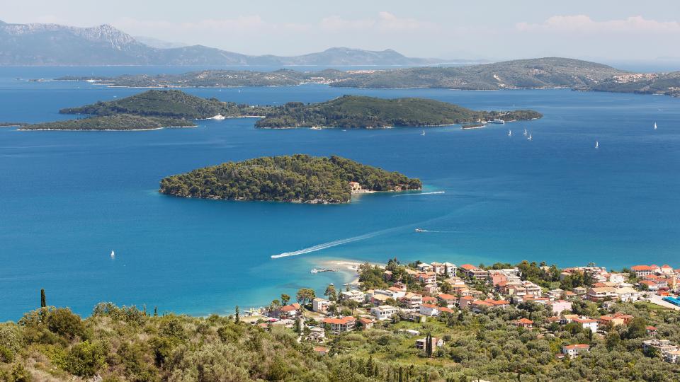 Nidri Town in Lefkada Island, Greece