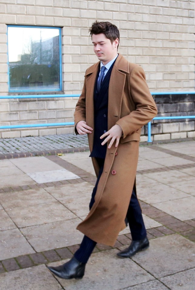 Alexander Westwood, actor from Sex Education and Doctors, leaving Wolverhampton Crown Court during his trial for 26 sex offences.