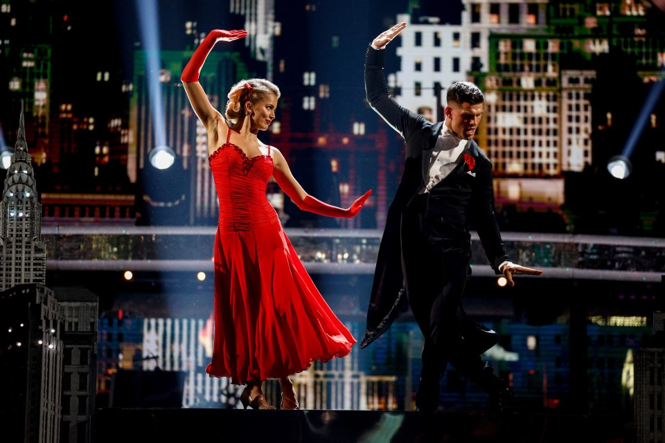 Tasha Ghouri and Aljaz Skorjanec dancing on Strictly Come Dancing.