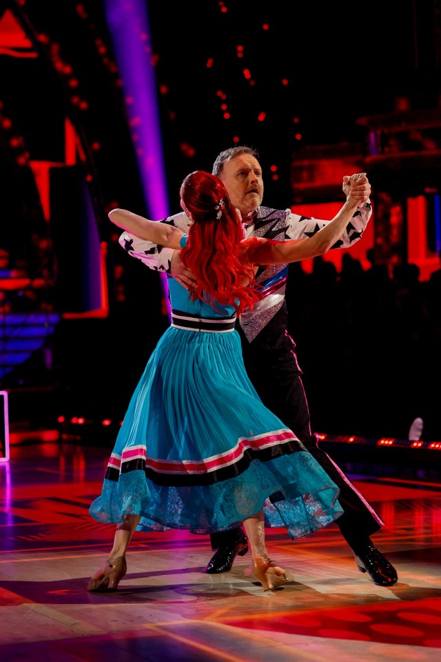 Dianne Buswell and Chris McCausland dancing on Strictly Come Dancing.