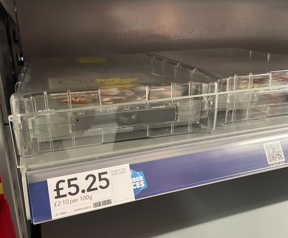 Boxes of chocolates have been put in security cases in Co-op