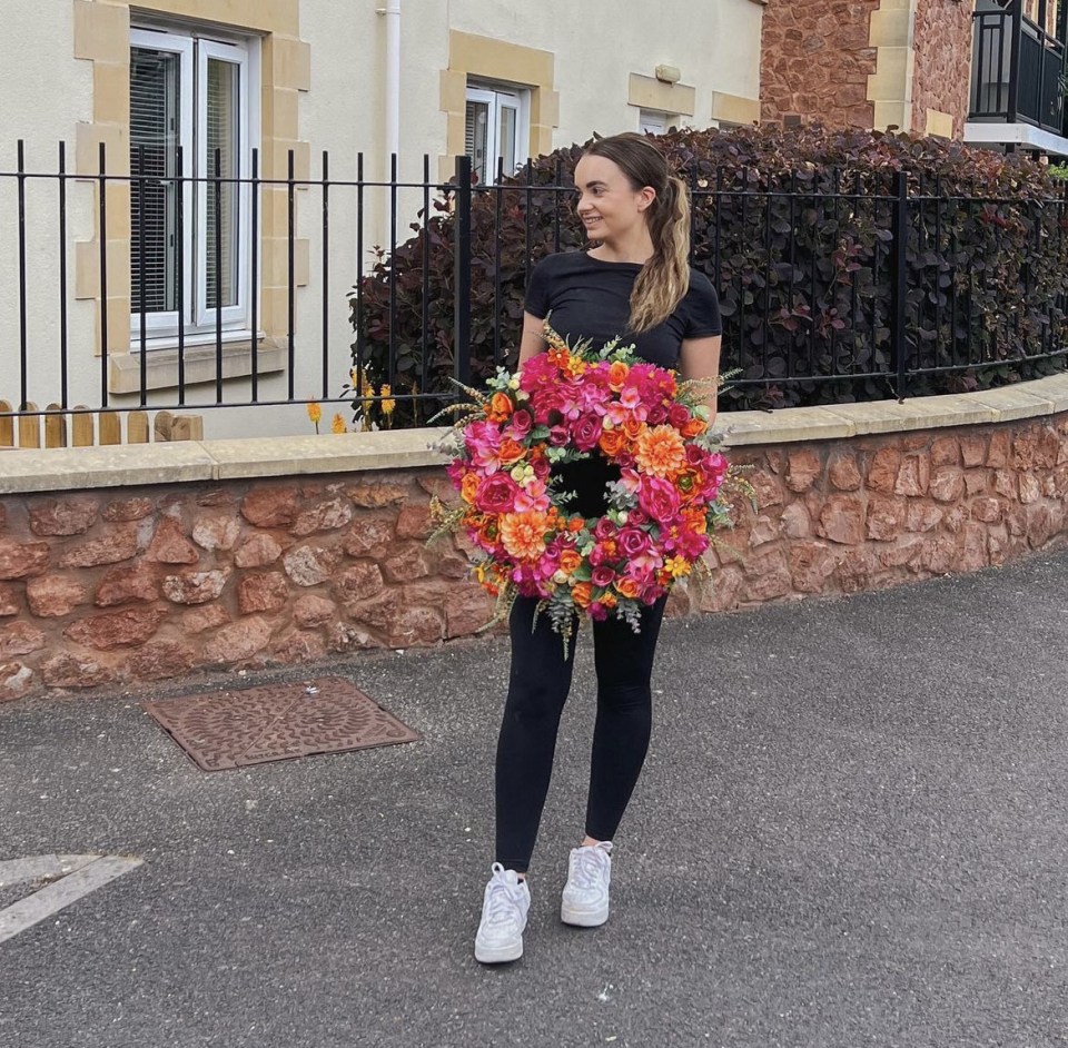 This year Hannah has opted for pink and orange, the same colours she and her husband had at their wedding