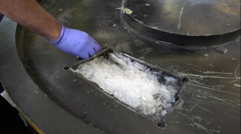 100kg of methamphetamine was found inside an industrial magnet