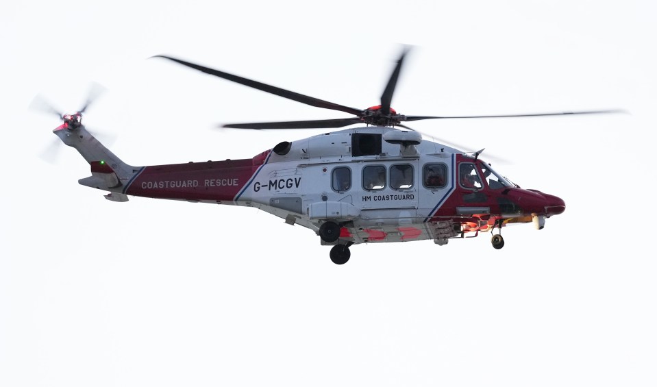 HM Coastguard helicopter in flight.