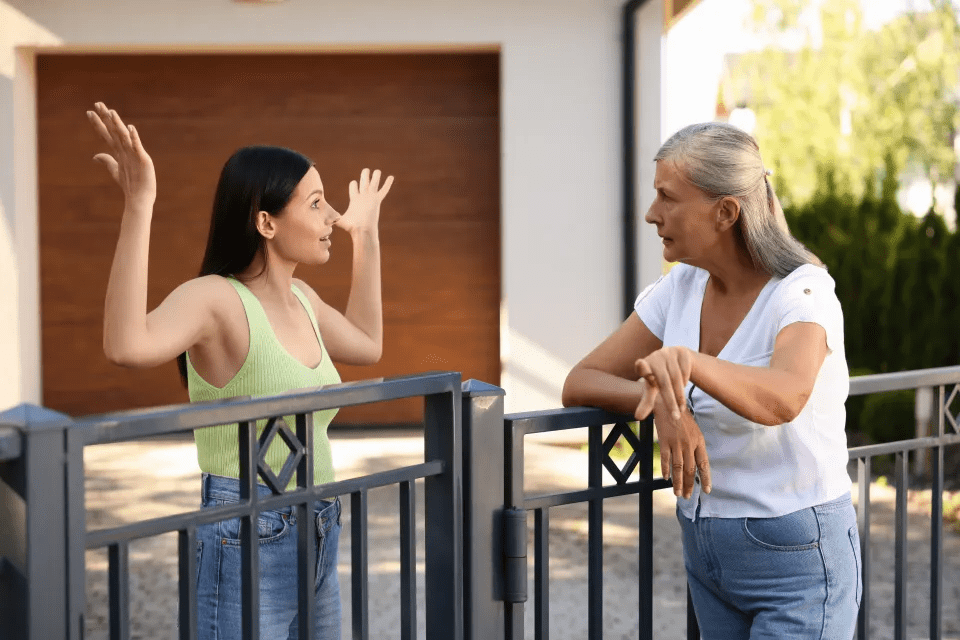 A woman has been left fuming after discovering her neighbours removed a fence panel