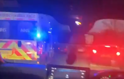 Further video showed emergency vehicles at the scene