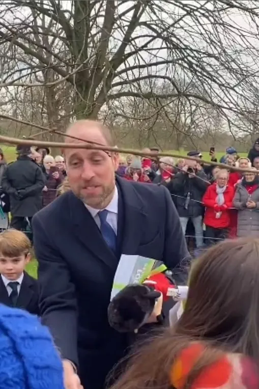 Heartwarming footage from Christmas Day shows the moment William made a hilarious dig at Louis