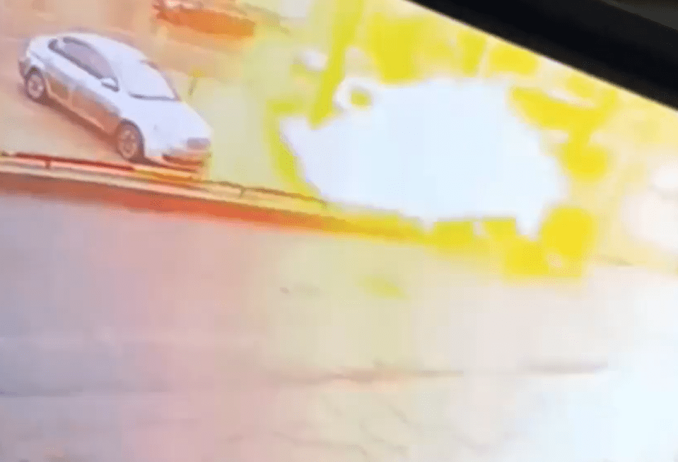 The moment Vladimir Putin's notorious prison torture boss is blown up as his car explodes into a giant fireball