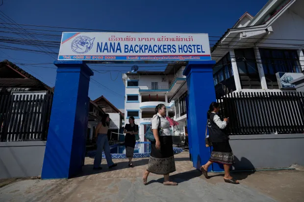 Health officials leaving Nana Backpackers hostel after questioning staff