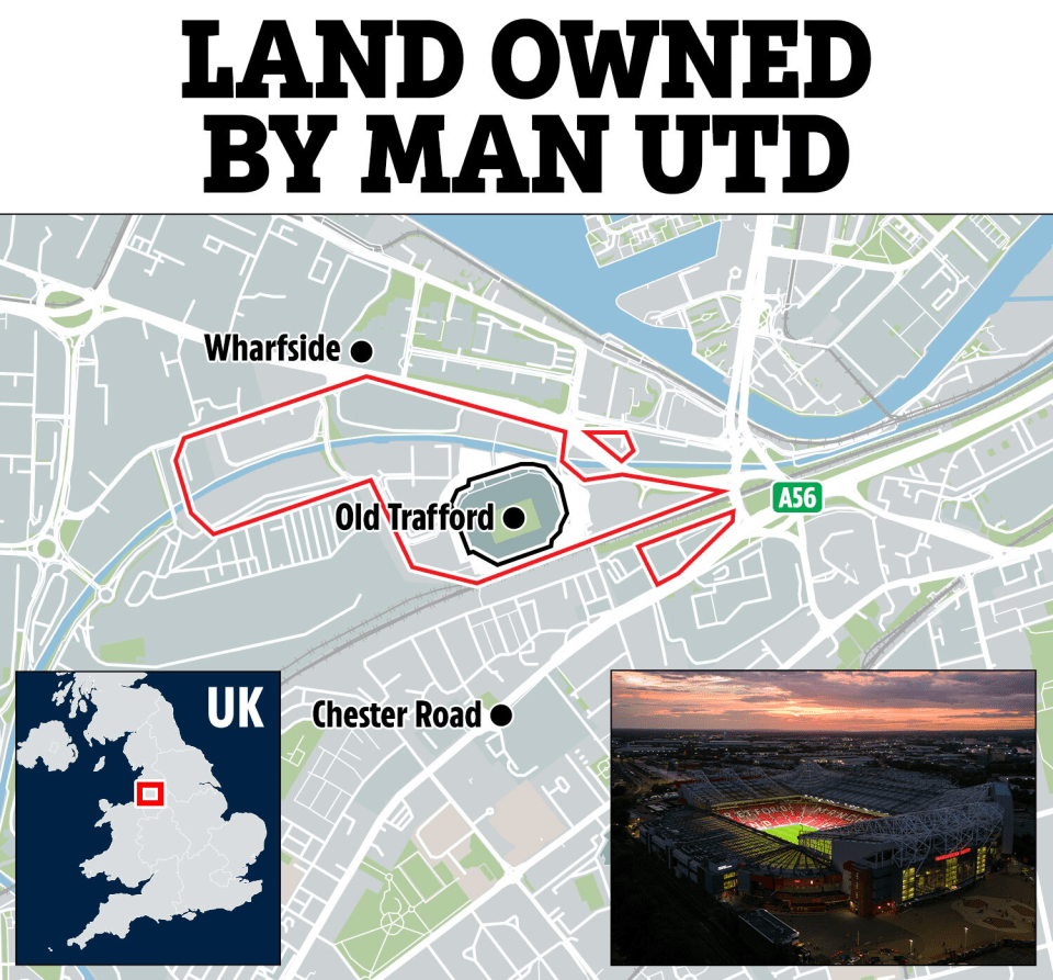 This map shows the 100 acres owned by Man Utd