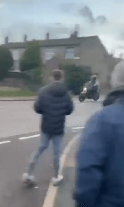 The bike was filmed driving down the street