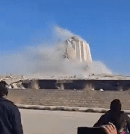 Plumes of smoke filled the air after the statue fell