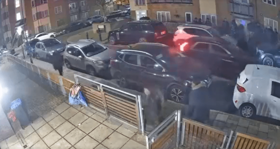 Video footage shows the moment the gunman opened fire