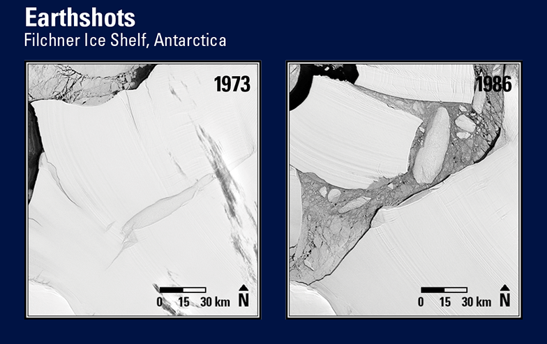 The A23a iceberg split from the Filchner Ice Shelf in Antarctica over 37 years ago