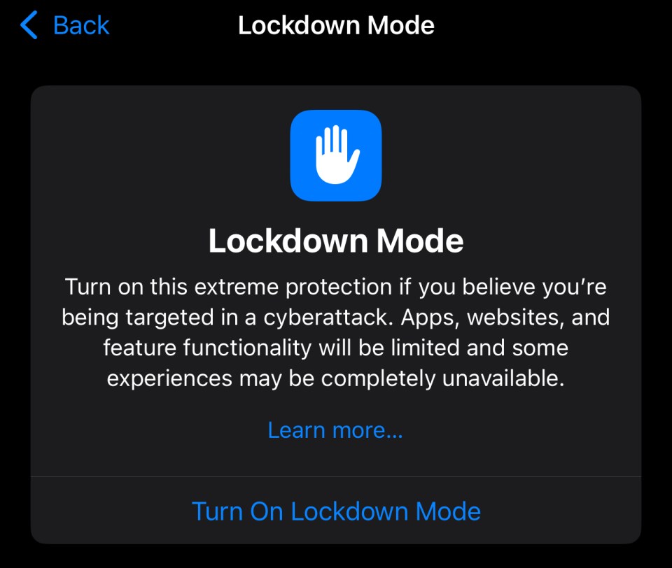 Lockdown Mode is described by Apple as an "extreme protection"